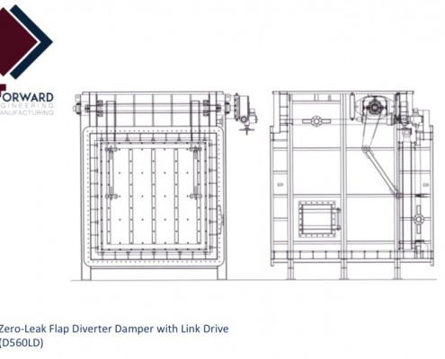 Zero Leak Flap Diverter Damper Link Drive - D560LD - Drawing